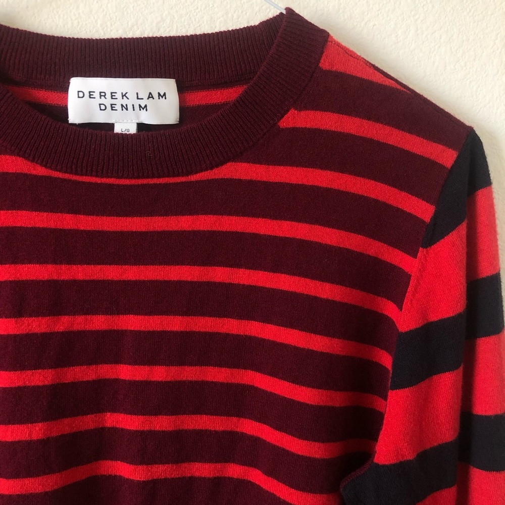 Derek Lam Denim Red/Burg, Cotton/Cashmere Sweater - Picture 4 of 10